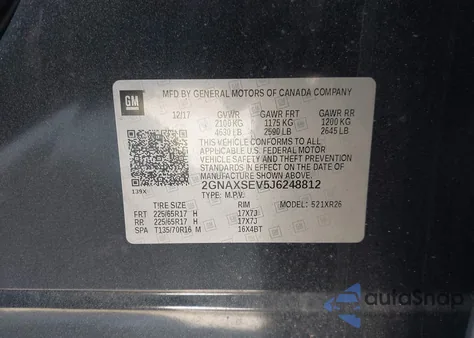 2018 Chevrolet Equinox Lt from USA, damaged, VIN 2GNAXSEV5J6248812